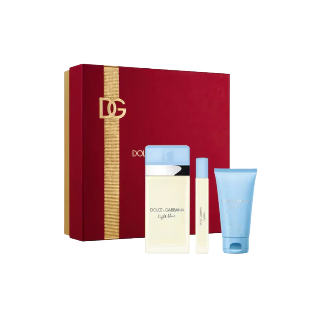 DOLCE & GABBANA LIGHT BLUE EDT 100ML+10ML+CREMA REFRESCANTE 50ML (M) SET