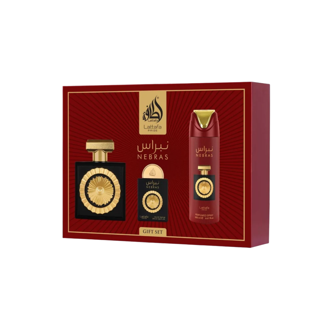 LATTAFA PRIDE NEBRAS EDP 100ML+20ML+200ML SPRAY (U) SET