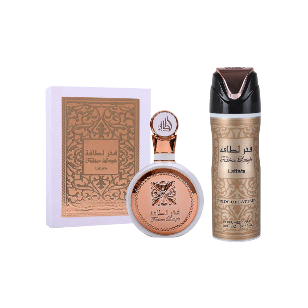 LATTAFA FAKHAR WHITE EDP 100ML+DEO 200ML SET 2PCS (M) SET